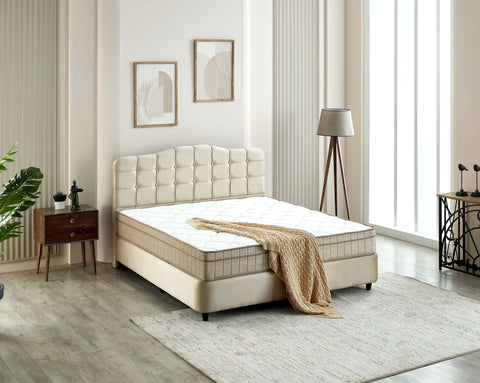 Storage box spring Marrakech Velvet Beige 140x200