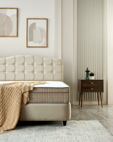 Storage box spring Marrakech Velvet Beige 160x200