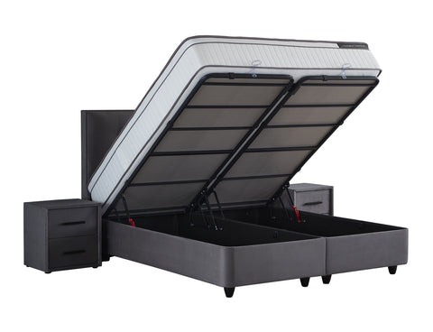 Storage box spring Fashion bed Anthracite 140x200