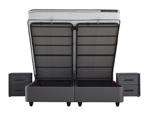 Storage box spring Fashion bed Anthracite 140x200