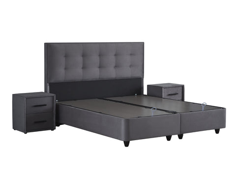 Storage box spring Fashion bed Anthracite 140x200