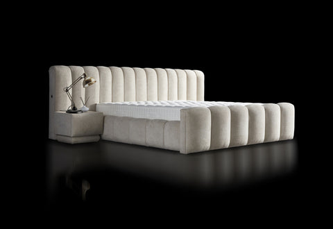 Storage box spring Fashion bed Beige 140x200