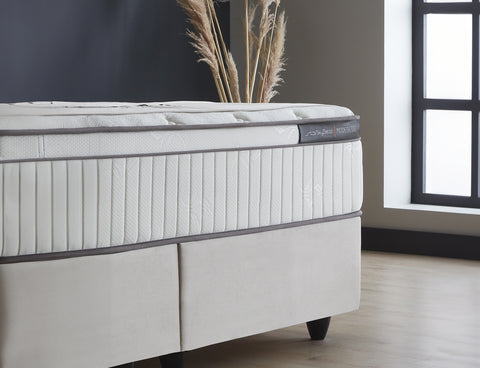 Storage box spring Fashion bed Beige 140x200