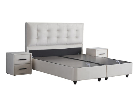 Storage box spring Fashion bed Beige 140x200