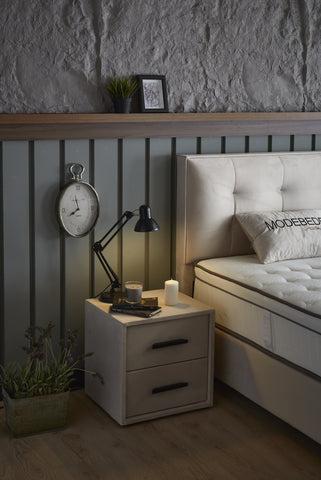 Storage box spring Fashion bed Beige 90x200 - Single