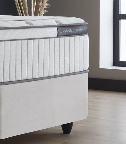 Storage box spring Fashion bed Beige 90x200 - Single