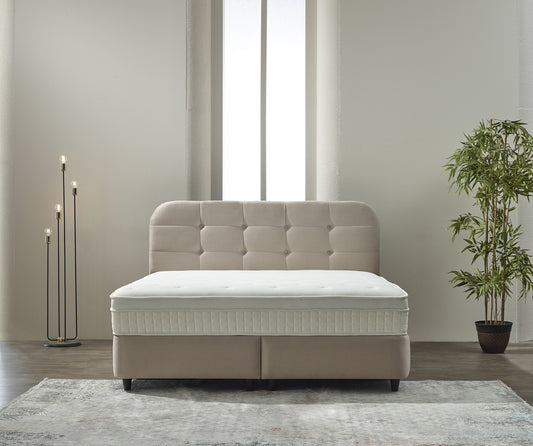 Storage box spring Rondo Velvet Beige 140x200