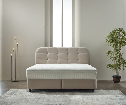 Storage box spring Rondo Velvet Beige 140x200