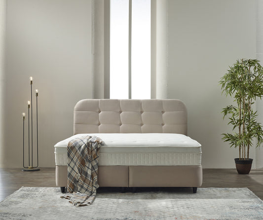 Storage box spring Rondo Velvet Beige 140x200
