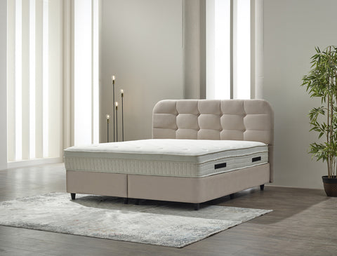Storage box spring Rondo Velvet Beige 140x200