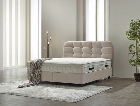 Storage box spring Rondo Velvet Beige 140x200