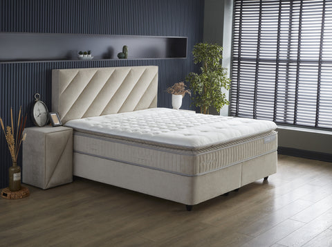 Storage box spring Shinebedd Beige 160x200