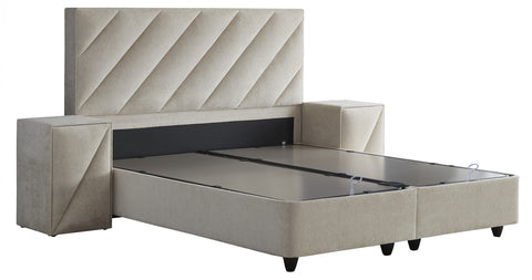 Storage box spring Shinebedd Beige 160x200