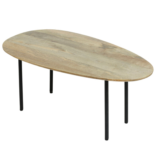 Oxil Green wood side table with egg-shaped top SV2