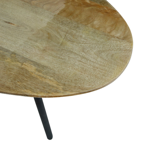 Oxil Green wood side table with egg-shaped top SV2