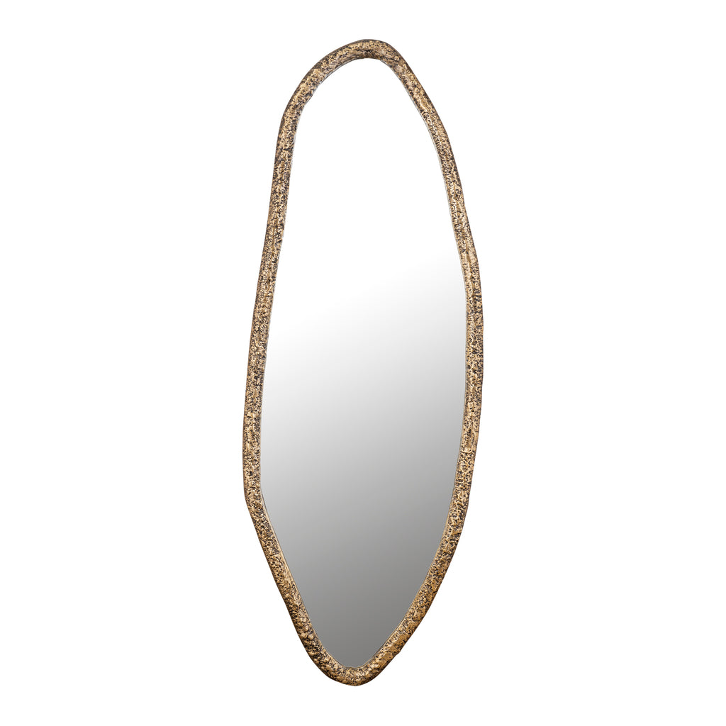 Miroir ovale de forme organique en laiton Paislie.