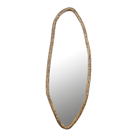 Miroir ovale de forme organique en laiton Paislie.