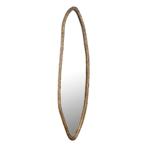 Miroir ovale de forme organique en laiton Paislie.