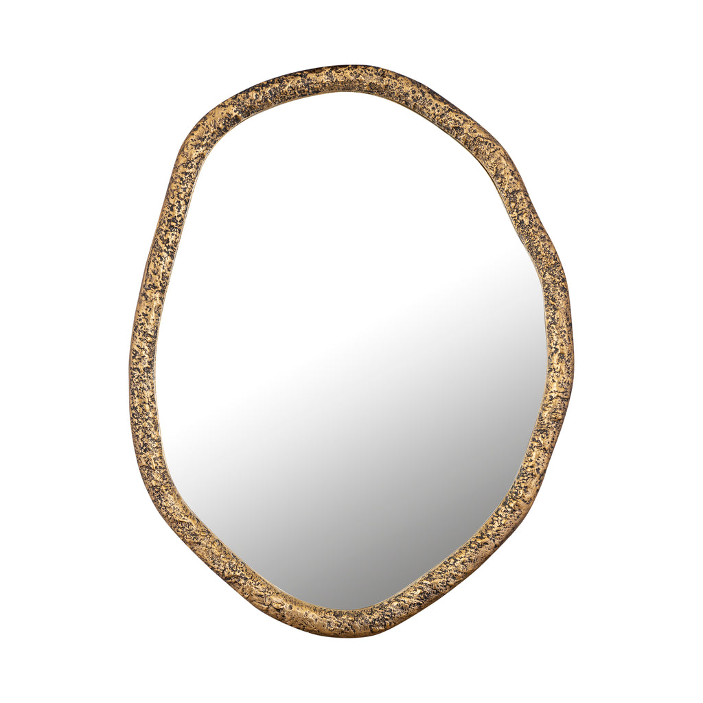Miroir rond en forme organique de Paislie Brass