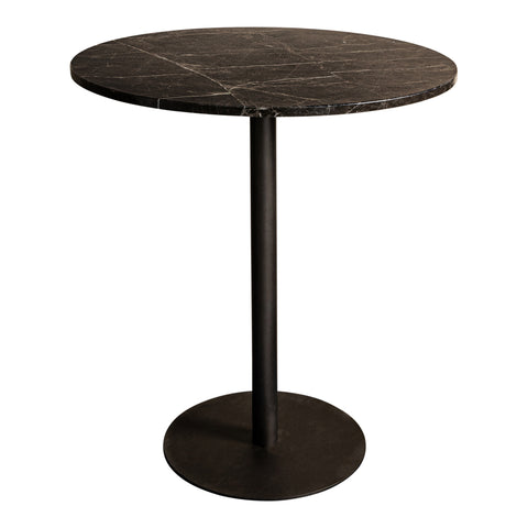 Plaza bistrotafel rond bruin marmer taupe basis