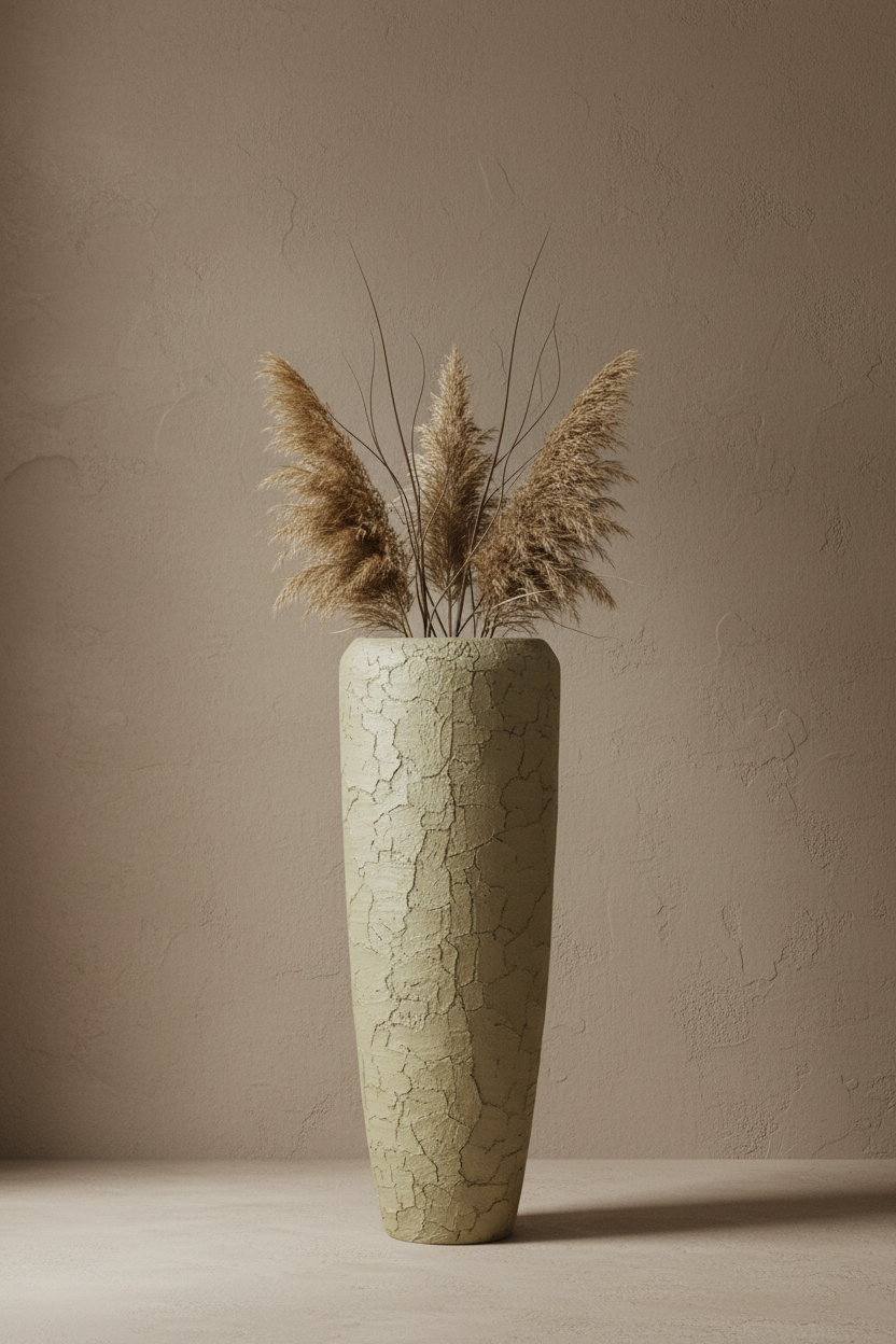 Pot Rover Beige slank met pampas