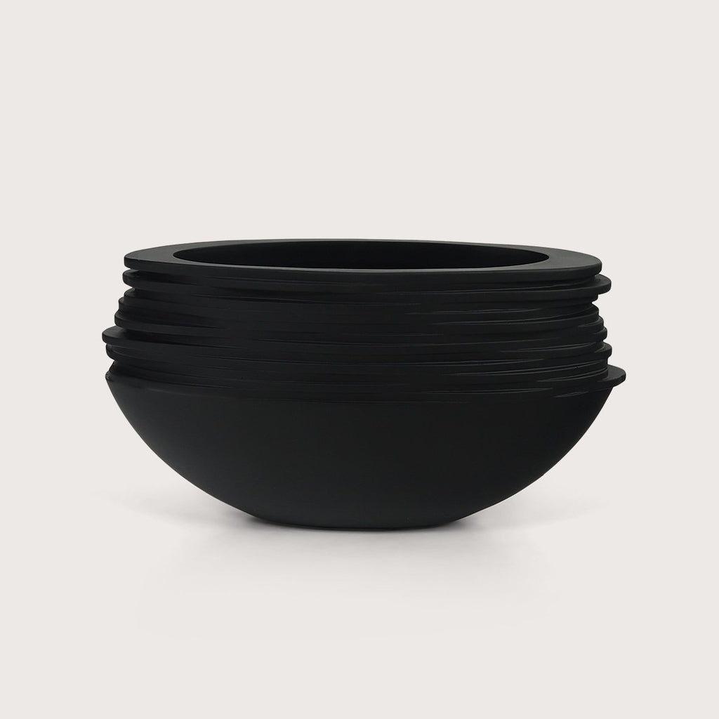 Pot Rose Oval Black Matte L50 W20 H25