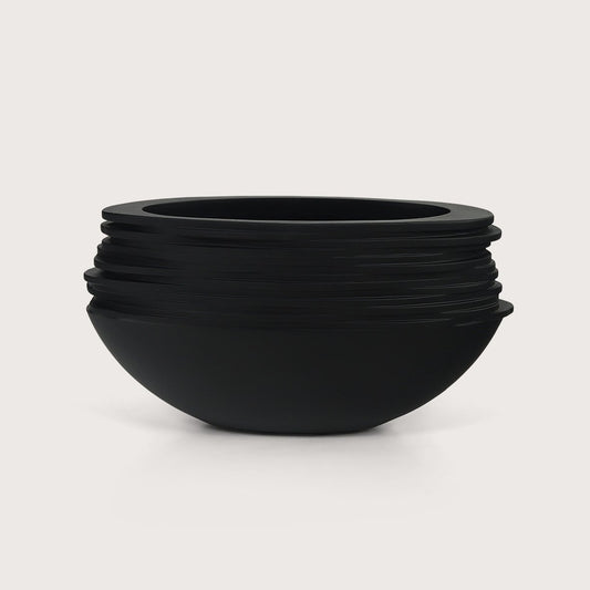 Pot Rose Oval Black Matte L50 W20 H25
