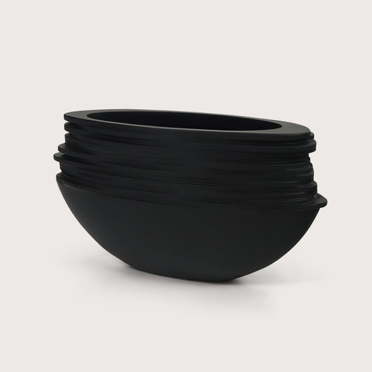 Pot Rose Oval Black Matte L50 W20 H25