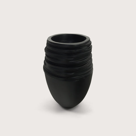 Pot Rose Oval Black Matte L50 W20 H25