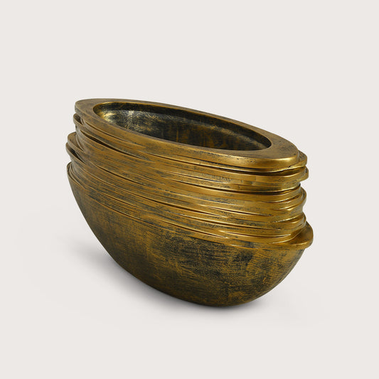 Pot Rose Oval Gold L80 W32 H40