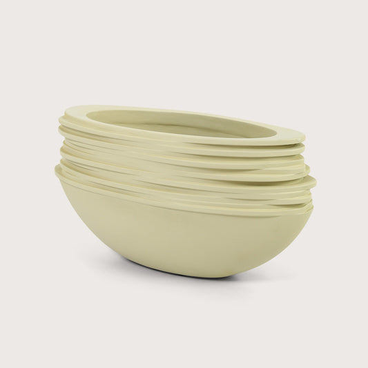 Pot Rose Oval Oyster White L50 W20 H25