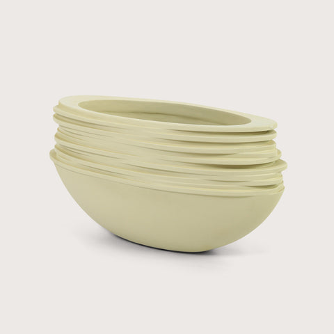 Pot Rose Oval Oyster White L50 W20 H25