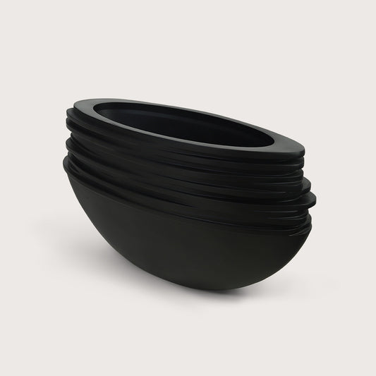 Pot Roza Oval Black Matte L80 W32 H40