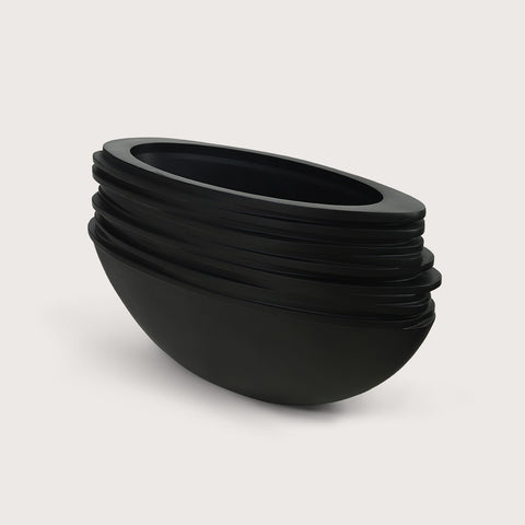 Pot Roza Oval Black Matte L80 W32 H40