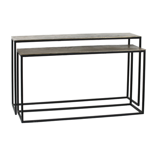 Black iron rectangular table