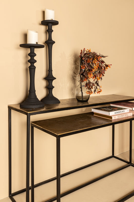 Black iron rectangular table