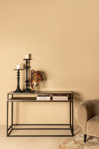 Black iron rectangular table