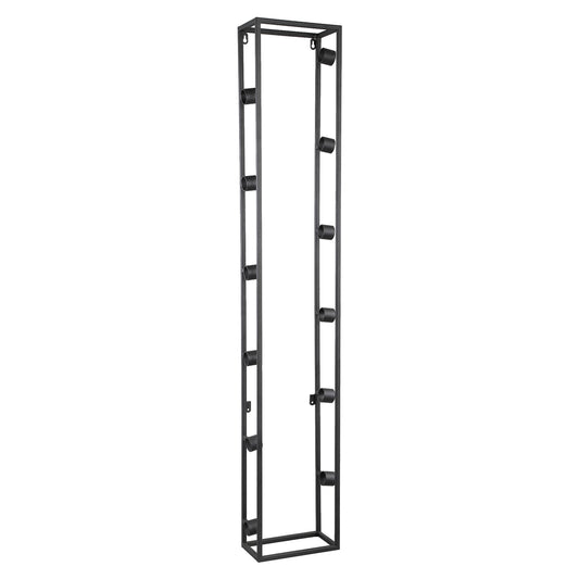 Rensa Black iron wall wine rack rectangle L