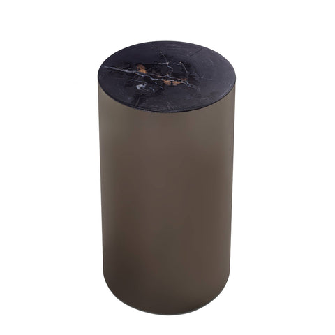 Rillix Black petrified wood sidetable nickel round