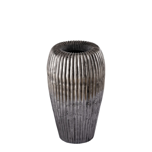 Zilver Aluminium Pot met Ribbel Design - PTMD Russel (Klein)