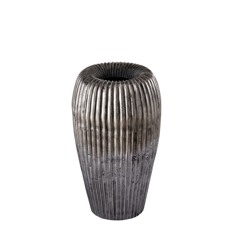 Zilver Aluminium Pot met Ribbel Design - PTMD Russel (Klein)