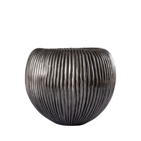 Russel Silver Aluminium Bloempot - Ribbel Design S | PTMD