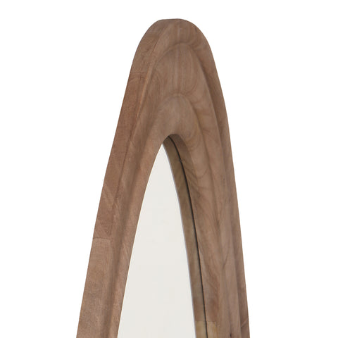 Santin Natural mango wood organic triangle mirror