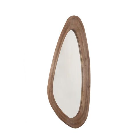 Santin Natural mango wood organic triangle mirror