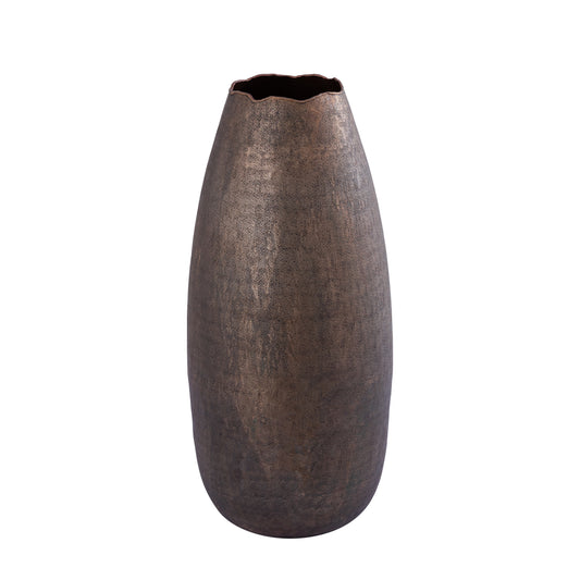 Semin Copper alu round rustic pot wavy edge L