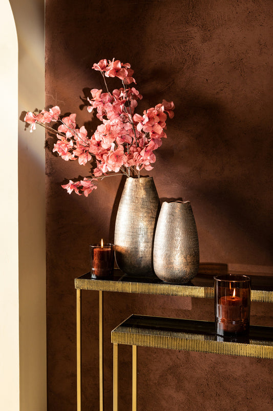Semin Copper alu round rustic pot wavy edge L