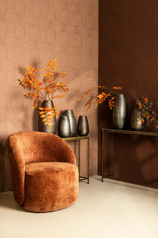 Semin Copper alu round rustic pot wavy edge L