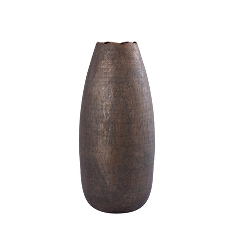 Semin Copper alu round rustic pot wavy edge L