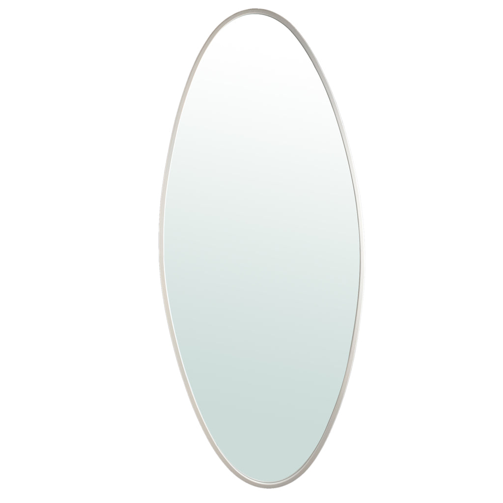 Miroir ovale en acier blanc de grande taille en sérine
