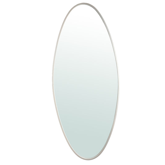 Miroir ovale en acier blanc de grande taille en sérine